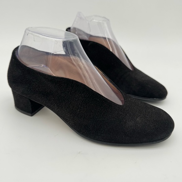 Thierry Rabotin Black Suede Textured Slip On Block Heel  display picture 2